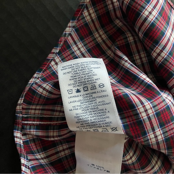 LAND’S END Red Plaid Shirt - Picture 4 of 7